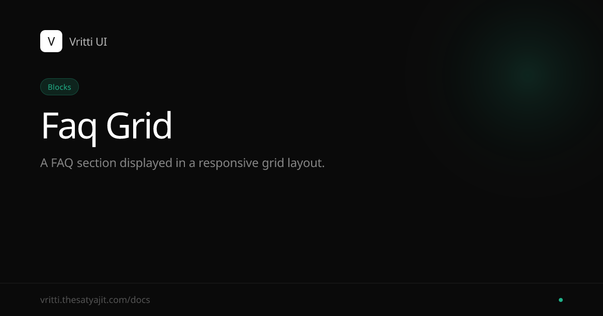 Faq Grid - Vritti UI