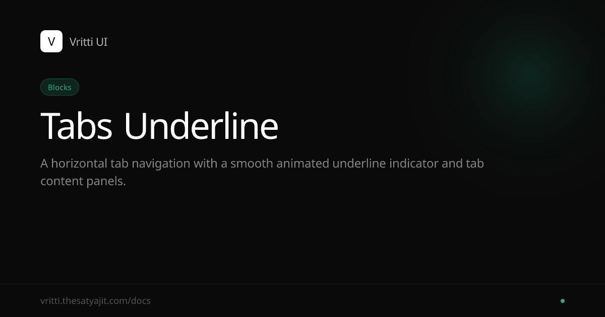 Tabs Underline - Vritti UI