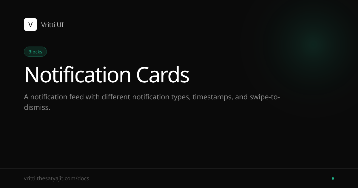 Notification Cards - Vritti UI