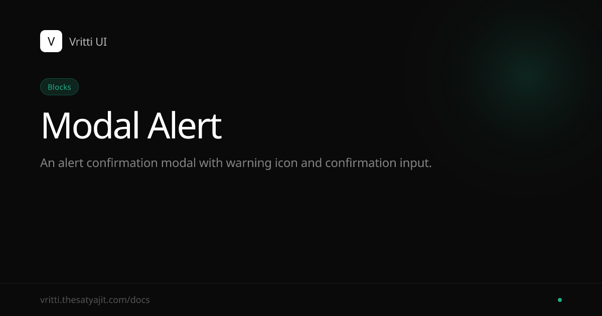 Modal Alert - Vritti UI