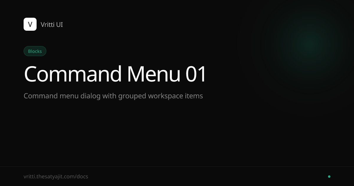 Command Menu 01 - Vritti UI
