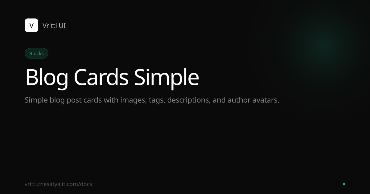 Blog Cards Simple - Vritti UI