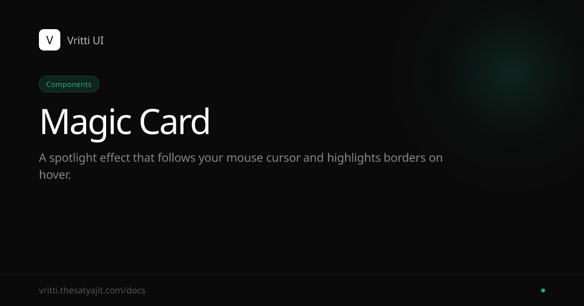 Magic Card - Vritti UI