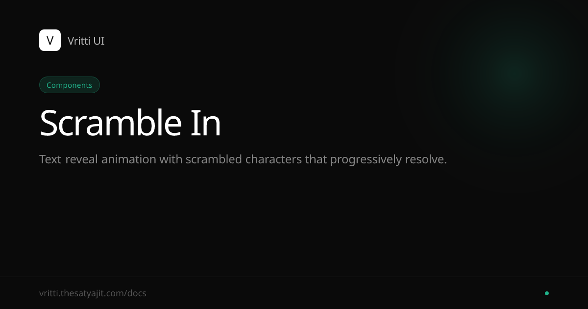 Scramble In - Vritti UI